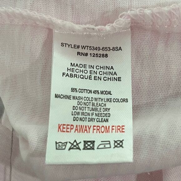 Life Is Good Pink and White Striped Watermelon V Neck Night Shirt NWOT SZ XL - Picture 7 of 8